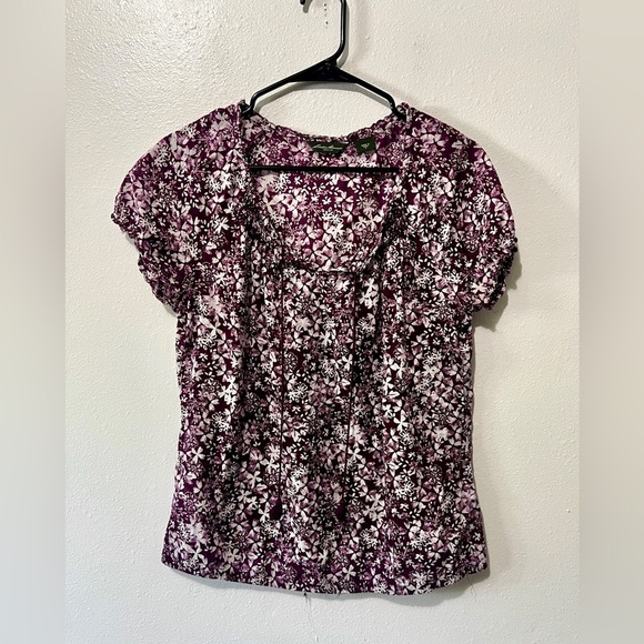 Eddie Bauer Cotton Floral Peasant Blouse - Small - Picture 3 of 8